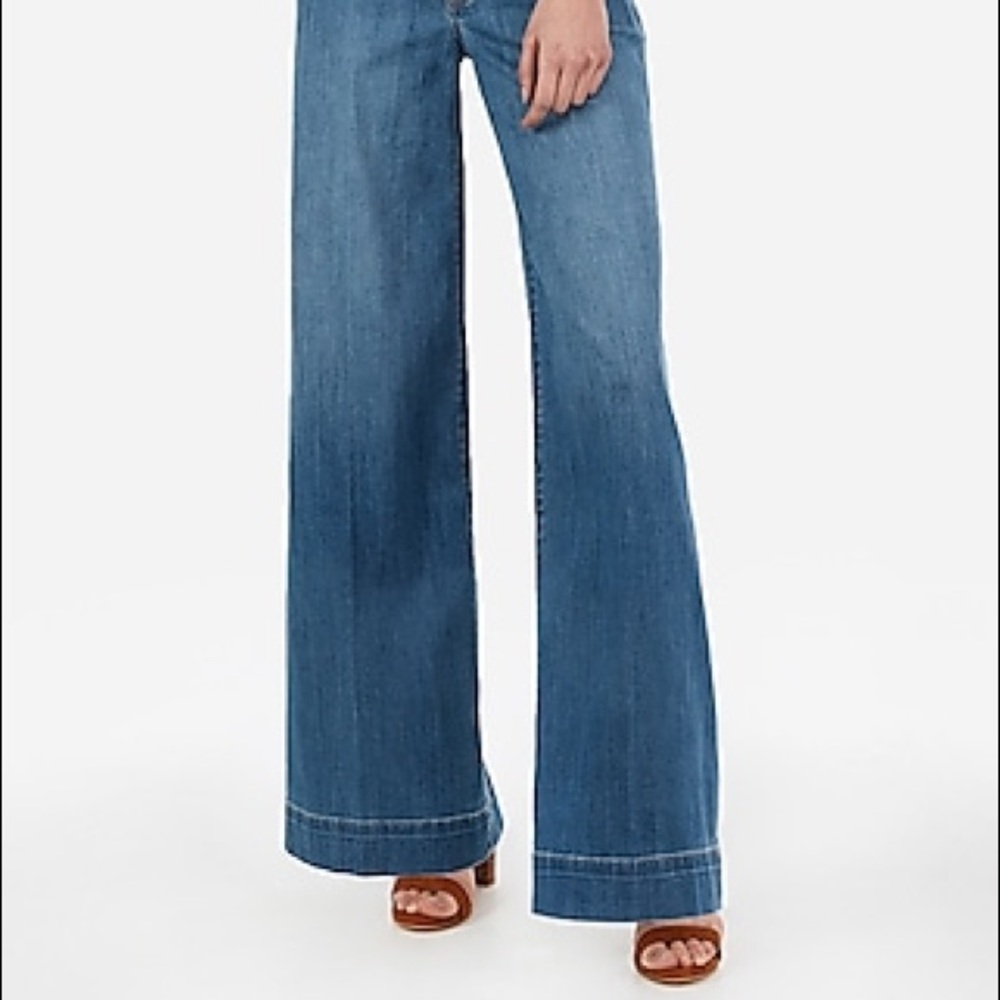 Express - High Waisted Wide Leg Jeans
